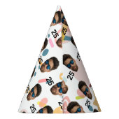 Gepersonaliseerd gezicht 20e 30e 40e 50e verjaarda feesthoedjes (Achterkant)