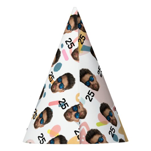 Gepersonaliseerd gezicht 20e 30e 40e 50e verjaarda feesthoedjes (Achterkant)