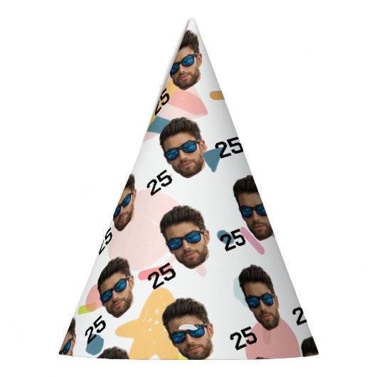 Gepersonaliseerd gezicht 20e 30e 40e 50e verjaarda feesthoedjes (Links)