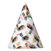 Gepersonaliseerd gezicht 30e 40e 50e 60e verjaarda feesthoedjes (Achterkant)