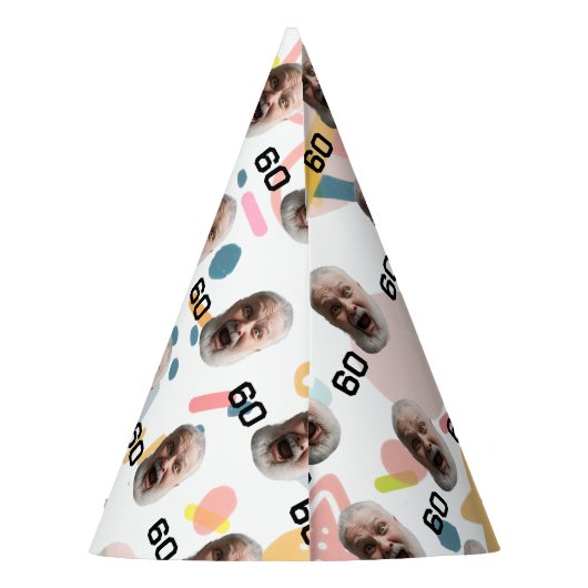 Gepersonaliseerd gezicht 30e 40e 50e 60e verjaarda feesthoedjes (Achterkant)