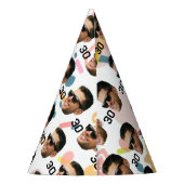 Gepersonaliseerd gezicht 30e 40e 50e 60e verjaarda feesthoedjes (Achterkant)