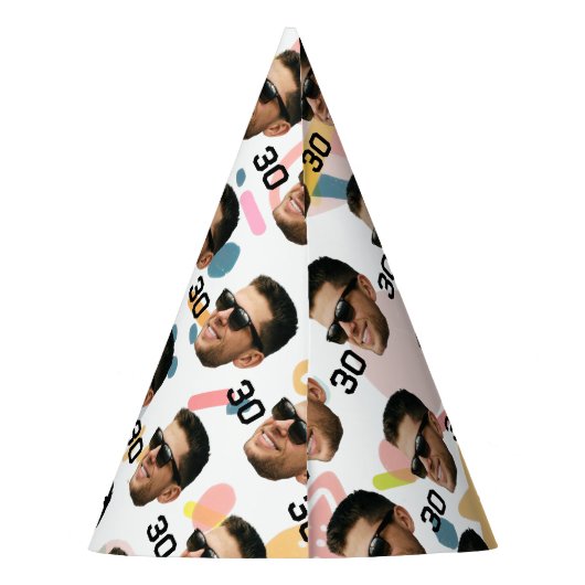 Gepersonaliseerd gezicht 30e 40e 50e 60e verjaarda feesthoedjes (Achterkant)