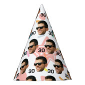 Gepersonaliseerd gezicht 30e 40e 50e 60e verjaarda feesthoedjes (Voorkant)