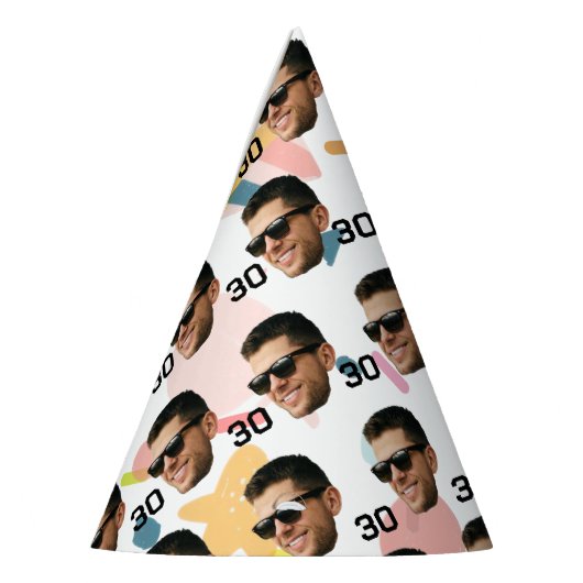 Gepersonaliseerd gezicht 30e 40e 50e 60e verjaarda feesthoedjes (Links)