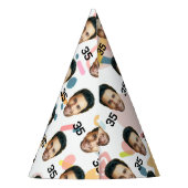 Gepersonaliseerd gezicht 30e 40e 50e 60e verjaarda feesthoedjes (Achterkant)