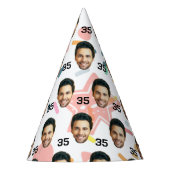 Gepersonaliseerd gezicht 30e 40e 50e 60e verjaarda feesthoedjes (Voorkant)