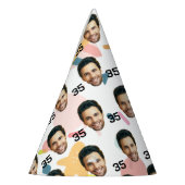 Gepersonaliseerd gezicht 30e 40e 50e 60e verjaarda feesthoedjes (Links)