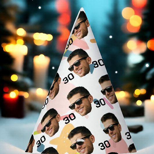 Gepersonaliseerd gezicht 30e 40e 50e 60e verjaarda feesthoedjes