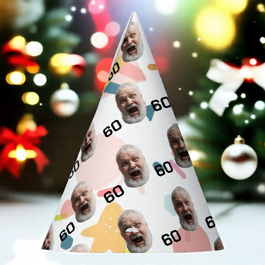 Gepersonaliseerd gezicht 30e 40e 50e 60e verjaarda feesthoedjes