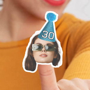 Gepersonaliseerd gezicht foto leeftijd partij Pet  Sticker