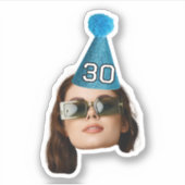 Gepersonaliseerd gezicht foto leeftijd partij Pet  Sticker (Voorkant)