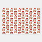 Gepersonaliseerd gezicht kerstmuts grappige kerst inpakpapier vel (Voorkant 2)
