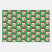 Gepersonaliseerd gezicht kerstmuts grappige kerst inpakpapier vel (Voorkant)