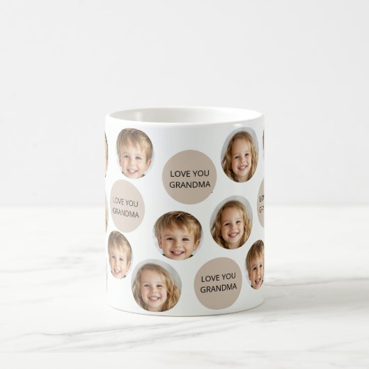 Gepersonaliseerd gezicht met twee foto's | Ik hou Koffiemok (Center)