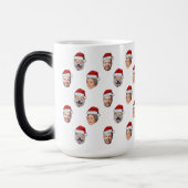 Gepersonaliseerd Gezicht Santa Hat 3 Foto Kerstcad Magische Mok (Links)