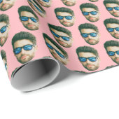 Gepersonaliseerd gezichtshoofd cadeaupapier (Rol Hoek)