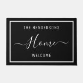 Gepersonaliseerd gezinshuid (zwart) deurmat (Voorkant)