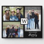 Gepersonaliseerd gezinsmonogram 3 Foto collage Fotoplaat (Voorkant)