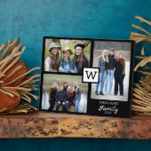 Gepersonaliseerd gezinsmonogram 3 Foto collage Fotoplaat (Zijkant)