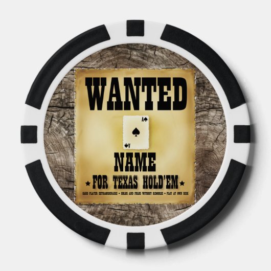 Gepersonaliseerd Gezocht voor Texas Hold'em Poker  Poker Chips (Voorkant)