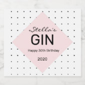 Gepersonaliseerd Gin Flessenetiket Likeurfles Etiket (Enkel label)