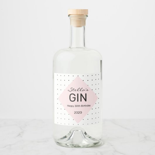 Gepersonaliseerd Gin Flessenetiket Likeurfles Etiket (Voorkant)