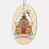 Gepersonaliseerd Gingerbread House Holiday Ornamen Keramisch Ornament (Links)