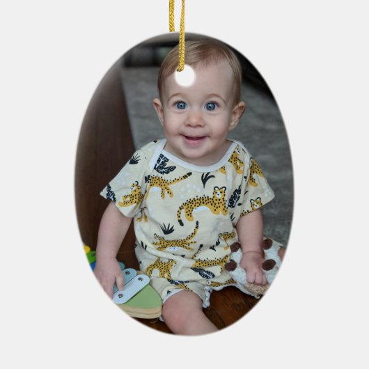 Gepersonaliseerd Gingerbrood House Keramisch Ornament (Achterkant)