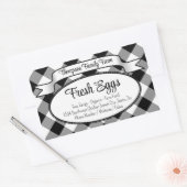 Gepersonaliseerd Gingham Boerderij Egg Carton Labe Rechthoekige Sticker (Envelop)