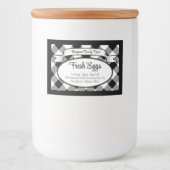 Gepersonaliseerd Gingham Boerderij Egg Carton Labe Voedselcontainer Etiket (Voorkant)
