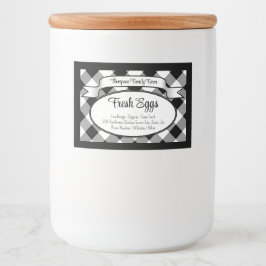 Gepersonaliseerd Gingham Boerderij Egg Carton Labe Voedselcontainer Etiket