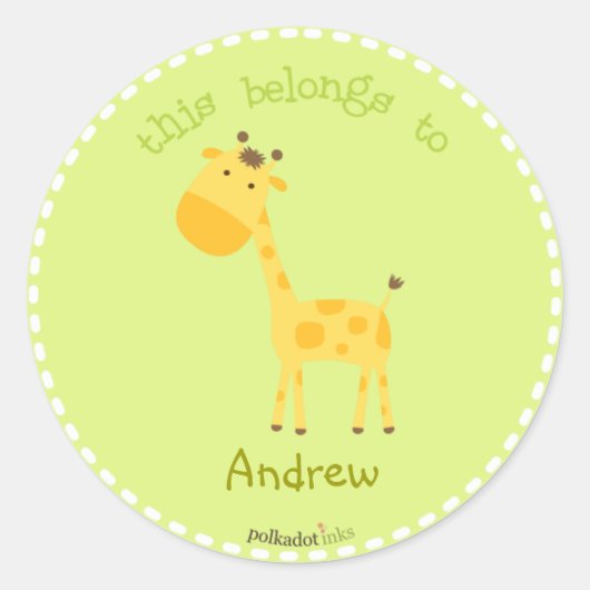 Gepersonaliseerd*Giraffe Stickers Boek (Voorkant)