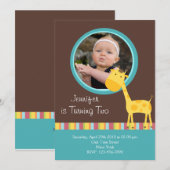 Gepersonaliseerd*Giraffe Uitnodigingskaart Kaart (Voorkant / Achterkant)