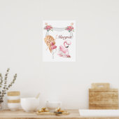 Gepersonaliseerd Girl Ballet Nursery Poster (Keuken)