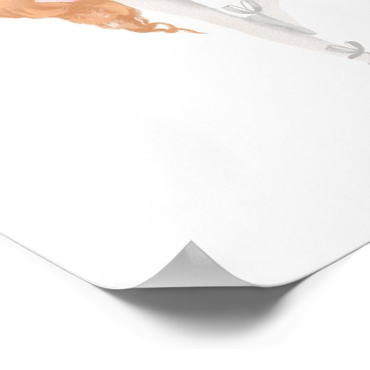 Gepersonaliseerd Girl Ballet Nursery Poster (Hoek)