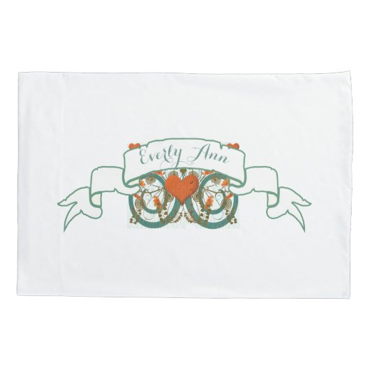 Gepersonaliseerd Girl Coral en Mint Kussensloop (Achterkant)