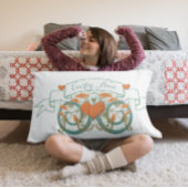 Gepersonaliseerd Girl Coral en Mint Kussensloop