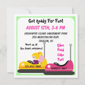 Gepersonaliseerd Girls Amusement Park Birthday Inv Kaart (Achterkant)