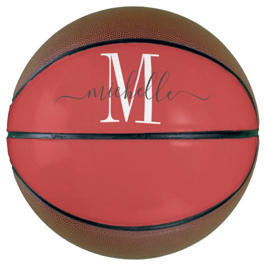Gepersonaliseerd Girl's Monogrammed Basketball Basketbal (Voorkant)