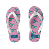 Gepersonaliseerd 'Girls roze Blue Whale Ocean Patt Kinder Teenslippers (Voetbed)