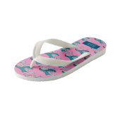 Gepersonaliseerd 'Girls roze Blue Whale Ocean Patt Kinder Teenslippers (Schuin)