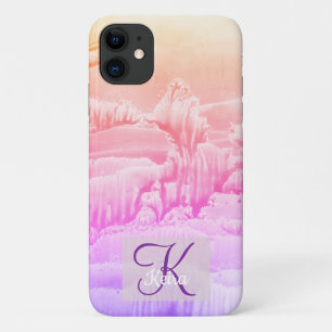 Gepersonaliseerd Girly Blue Monogrammed Abstract R Case-Mate iPhone Case