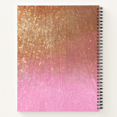 Gepersonaliseerd Girly Gold Glitter Monogrammed Ro Notitieboek (Achterkant)