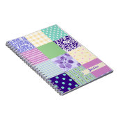 Gepersonaliseerd Girly Pattern Squares Vector Quil Notitieboek (Rechterzijde)