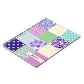 Gepersonaliseerd Girly Pattern Squares Vector Quil Notitieboek (Linkerzijde)