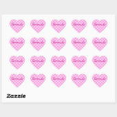 Gepersonaliseerd Girly Pink Dot Pattern Hart Sticker (Vel)