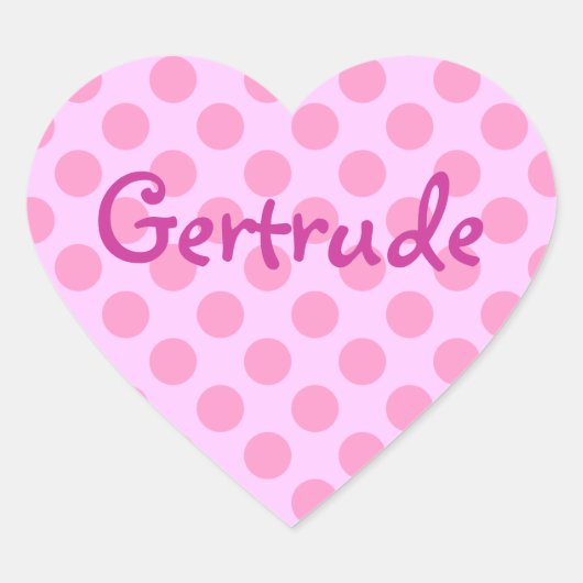 Gepersonaliseerd Girly Pink Dot Pattern Hart Sticker (Voorkant)