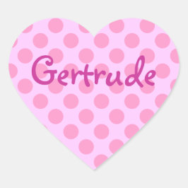 Gepersonaliseerd Girly Pink Dot Pattern Hart Sticker