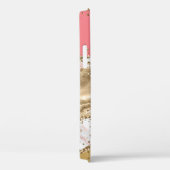 Gepersonaliseerd Girly Pink Glitter Agate Monogram Case-Mate iPhone Case (Achterkant / Rechts)